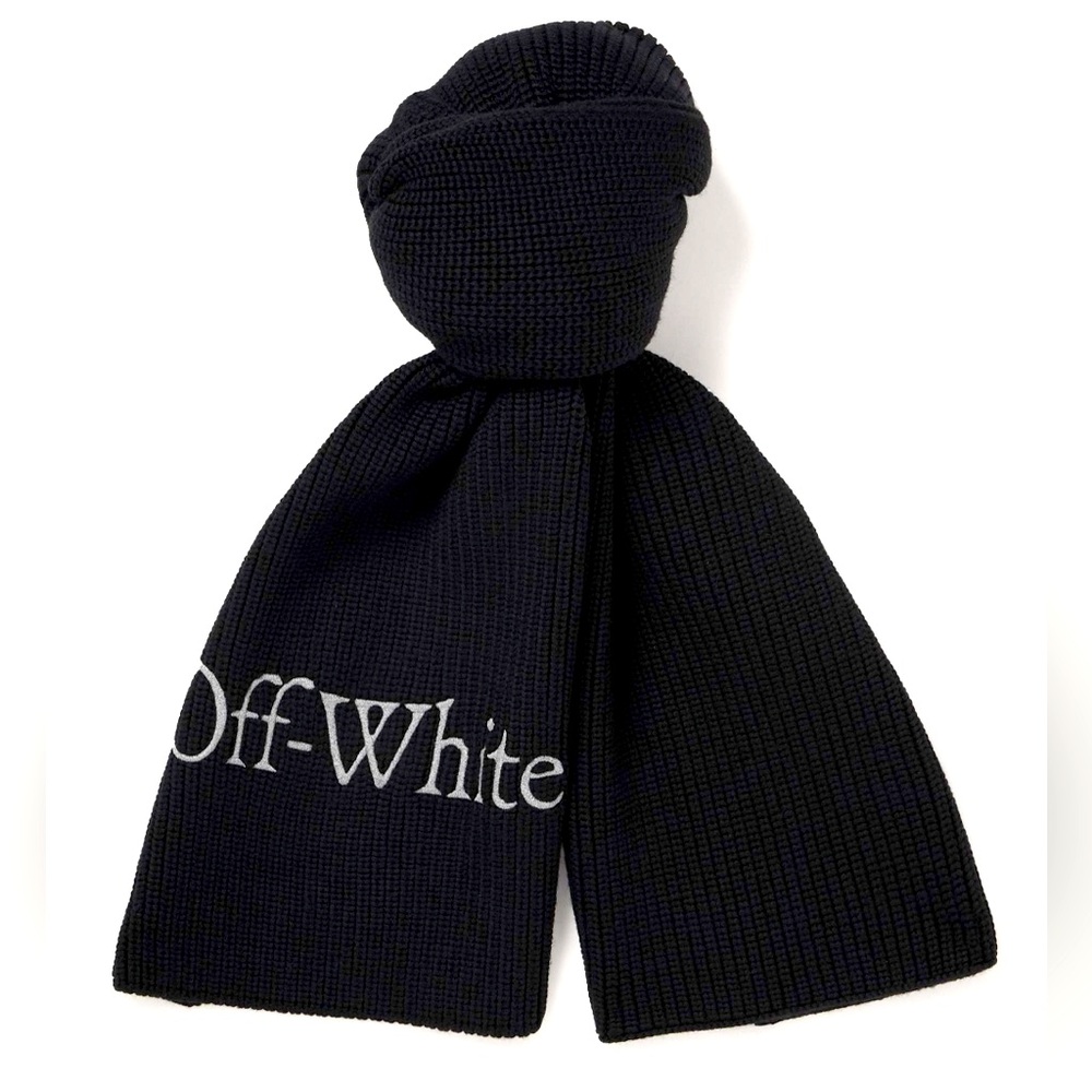 OFF-WHITE Bookish Logo Knit Scarf